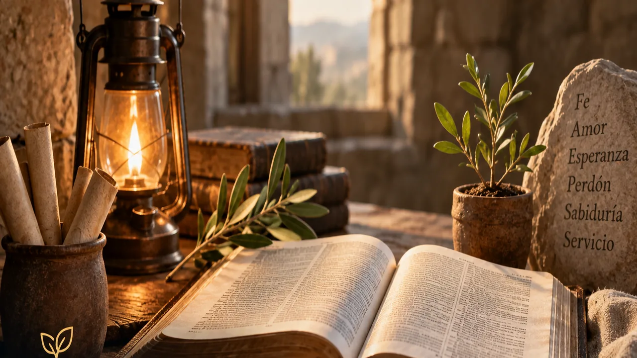 Biblia y símbolos de temas bíblicos