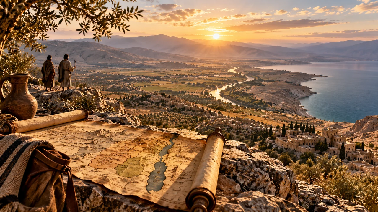 Mapa y paisaje de las doce tribus de Israel